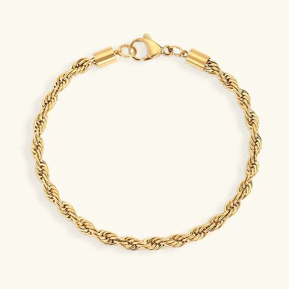 AVARIA Gigi Rope Chain Gold Bracelet ✨Waterproof✨ - Picture 1 of 4
